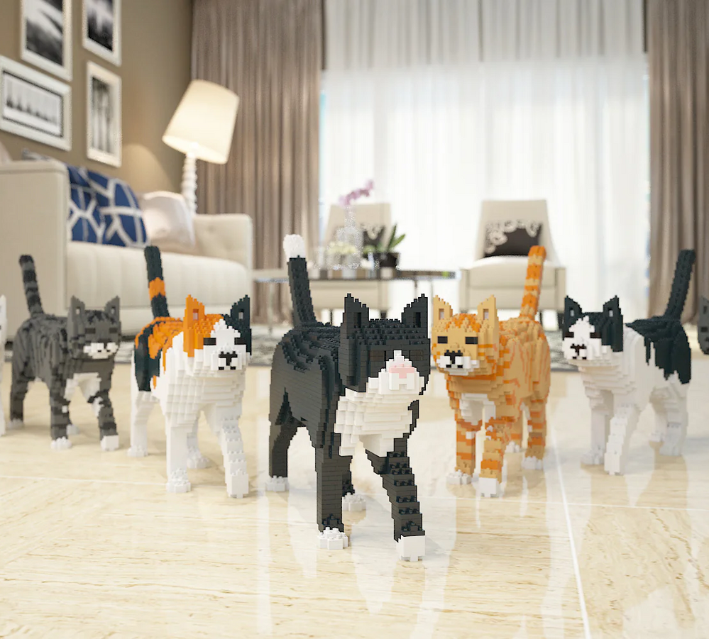Jekca Animals - Calico Cat Walking 28cm