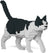 Jekca Animals - Black & White Cat Walking 28cm