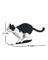 Jekca Animals - Black & White Cat Running 21cm