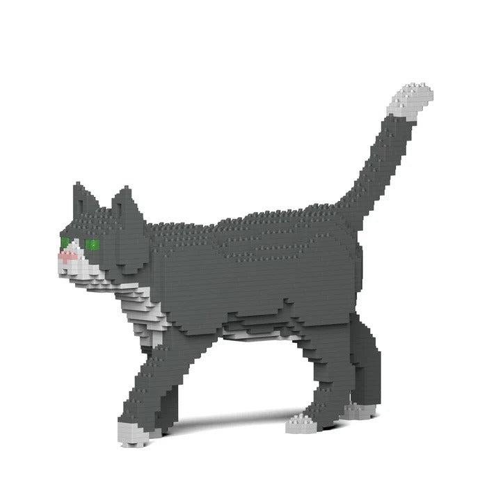 Jekca Animals - Grey Tuxedo Cat 28cm