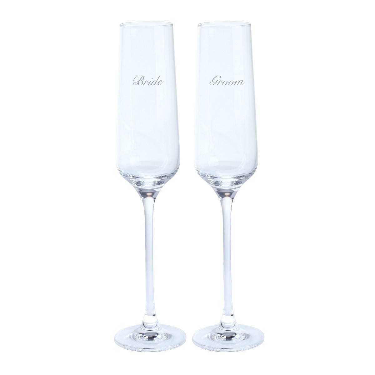 Dartington Crystal Bride & Groom Flute Pair