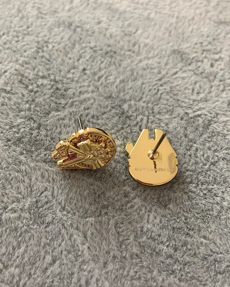 Disney Couture Kingdom - Star Wars - Millennium Falcon Stud Earrings Yellow Gold