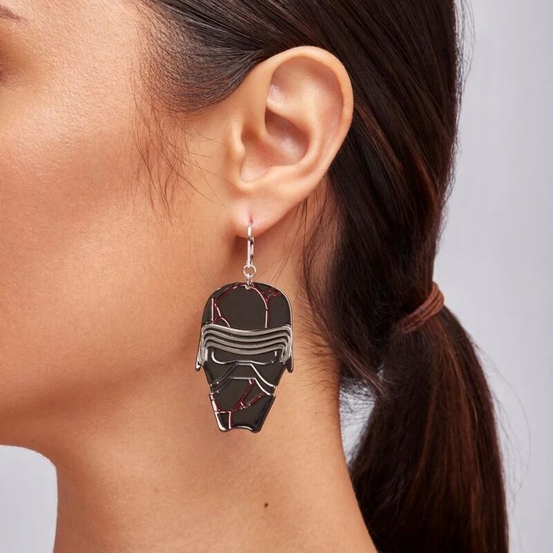 Disney Couture Kingdom - Star Wars - Kylo Ren Drop Earrings White Gold