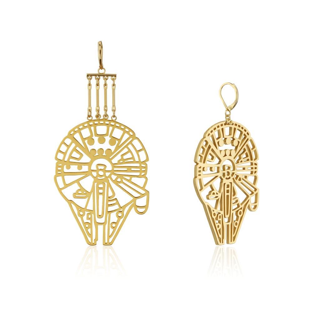 Disney Couture Kingdom - Star Wars - Millennium Falcon Drop Earrings Yellow Gold