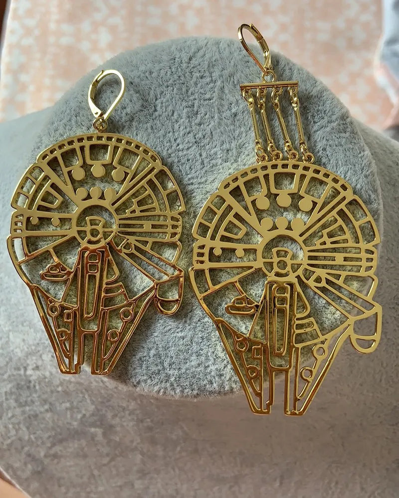 Disney Couture Kingdom - Star Wars - Millennium Falcon Drop Earrings Yellow Gold