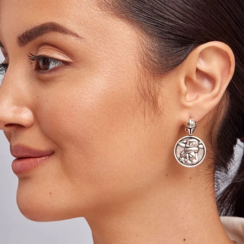 Star Wars Couture Kingdom - The Mandalorian - Grogu Precious Cargo Medallion Drop Earrings