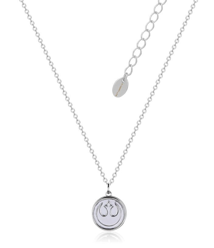 Disney Couture Kingdom - Star Wars - Rebellion vs Galactic Empire Reversible Necklace White Gold with Black Enamel