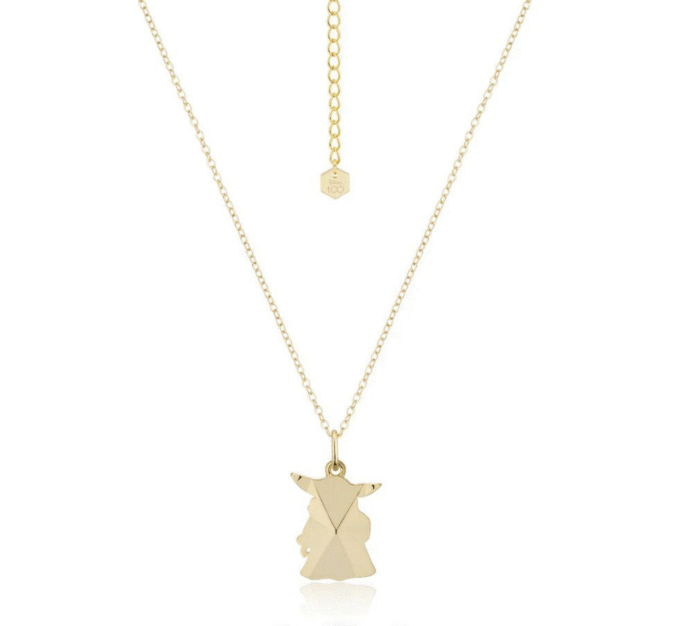 Disney Couture Kingdom - D100 - Star Wars Mandalorian Grogu Facet Necklace Gold