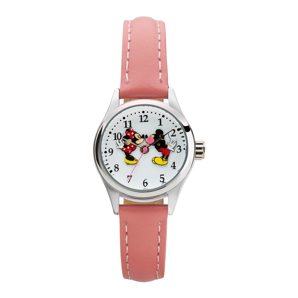 The Original Mickey Collection Watch - Silver + Pink 25mm Ft Minnie