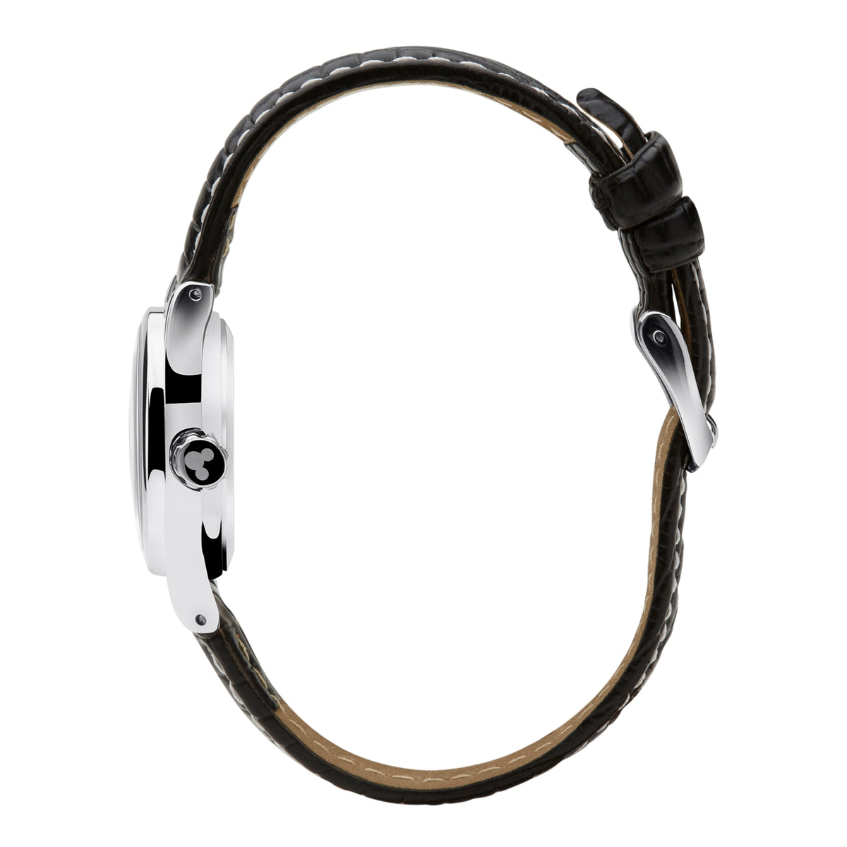 The Original Mickey Collection Watch - Silver + Croc Black 25mm