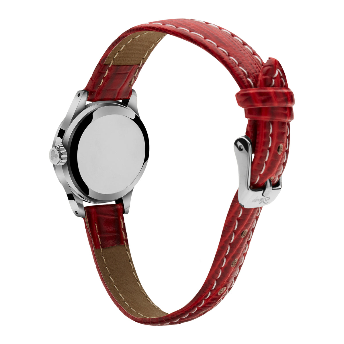 The Original Mickey Collection Watch - Silver + Croc Red 25mm