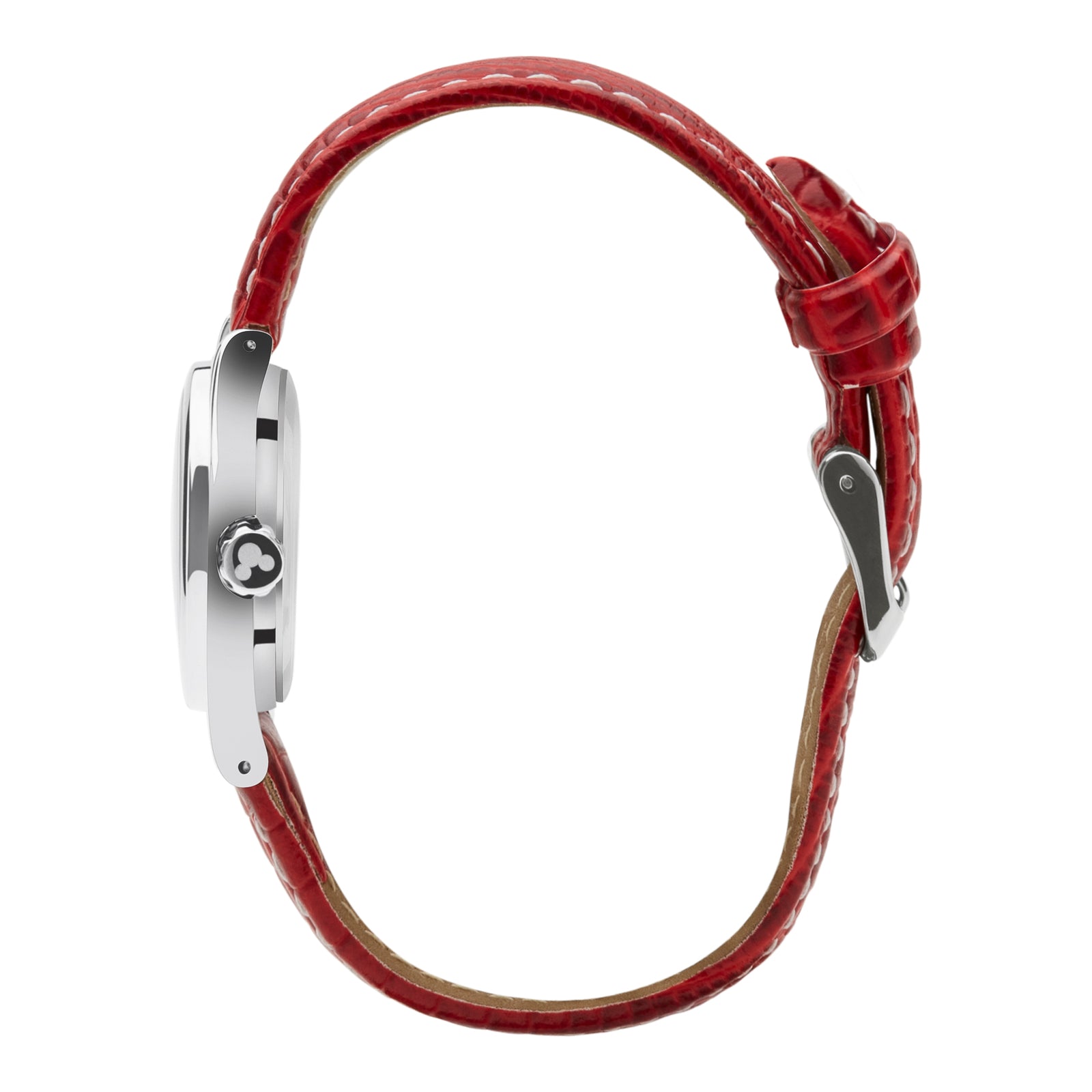 The Original Mickey Collection Watch - Silver + Croc Red 25mm