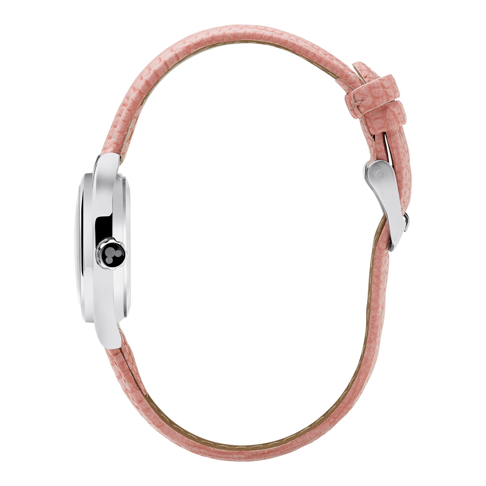 The Original Mickey Collection Watch - Silver + Croc Pink 25mm Ft Minnie