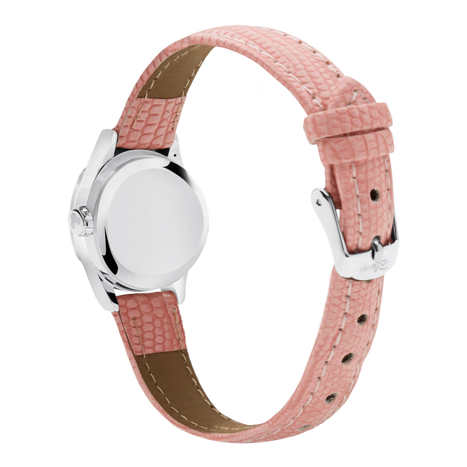 The Original Mickey Collection Watch - Silver + Croc Pink 25mm Ft Minnie