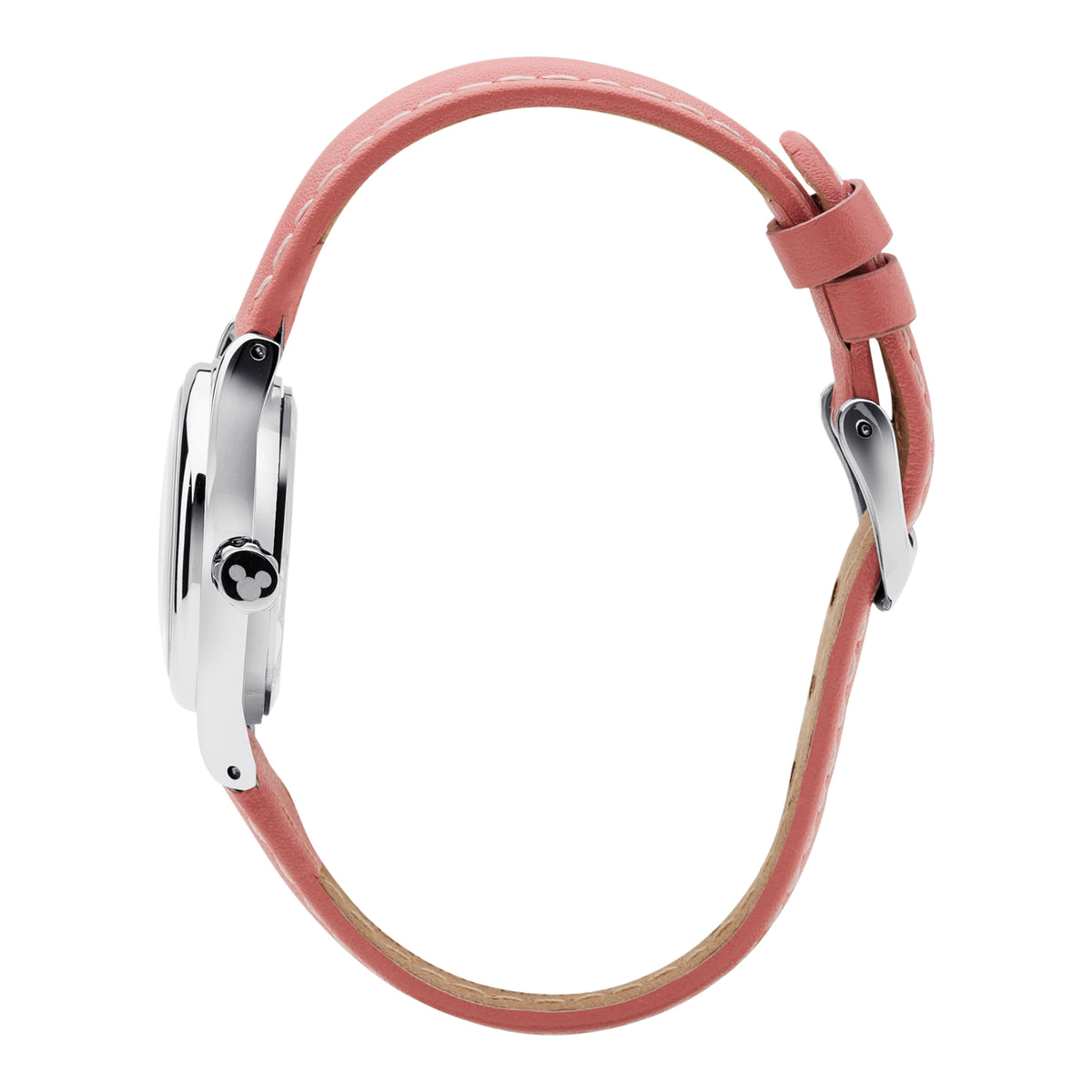 The Original Mickey Collection Watch - Silver + Pink 25mm Ft Mickey and Minnie