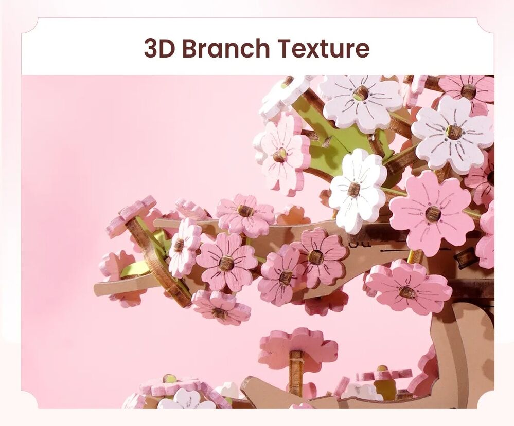 Rolife Wooden Model - DIY 3D Wooden Puzzle Sakura Bonsai