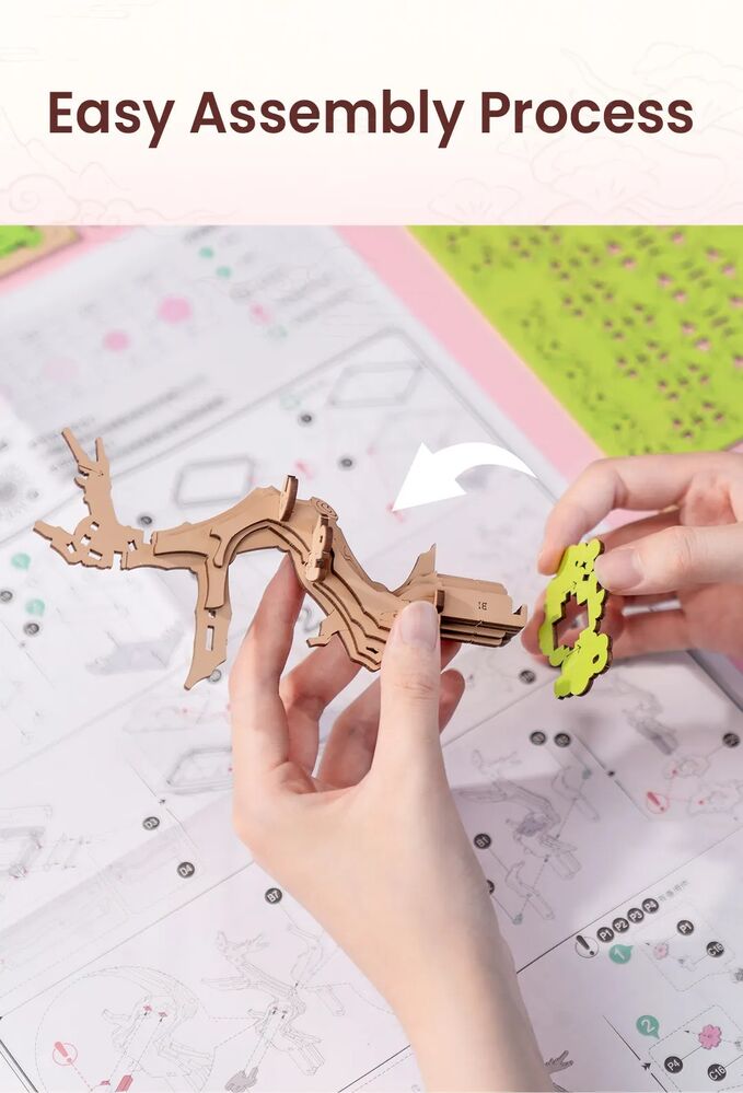 Rolife Wooden Model - DIY 3D Wooden Puzzle Sakura Bonsai