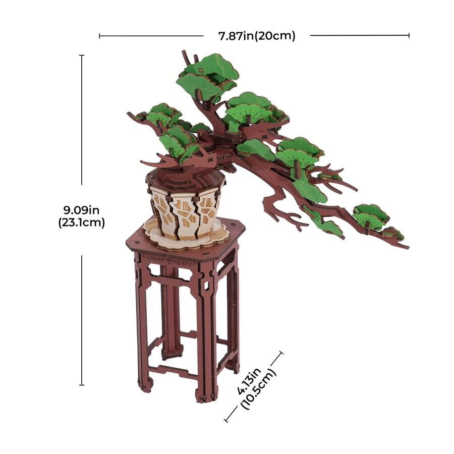 Rolife Wooden Model - DIY 3D Wooden Puzzle Evergreen Pine Bonsai