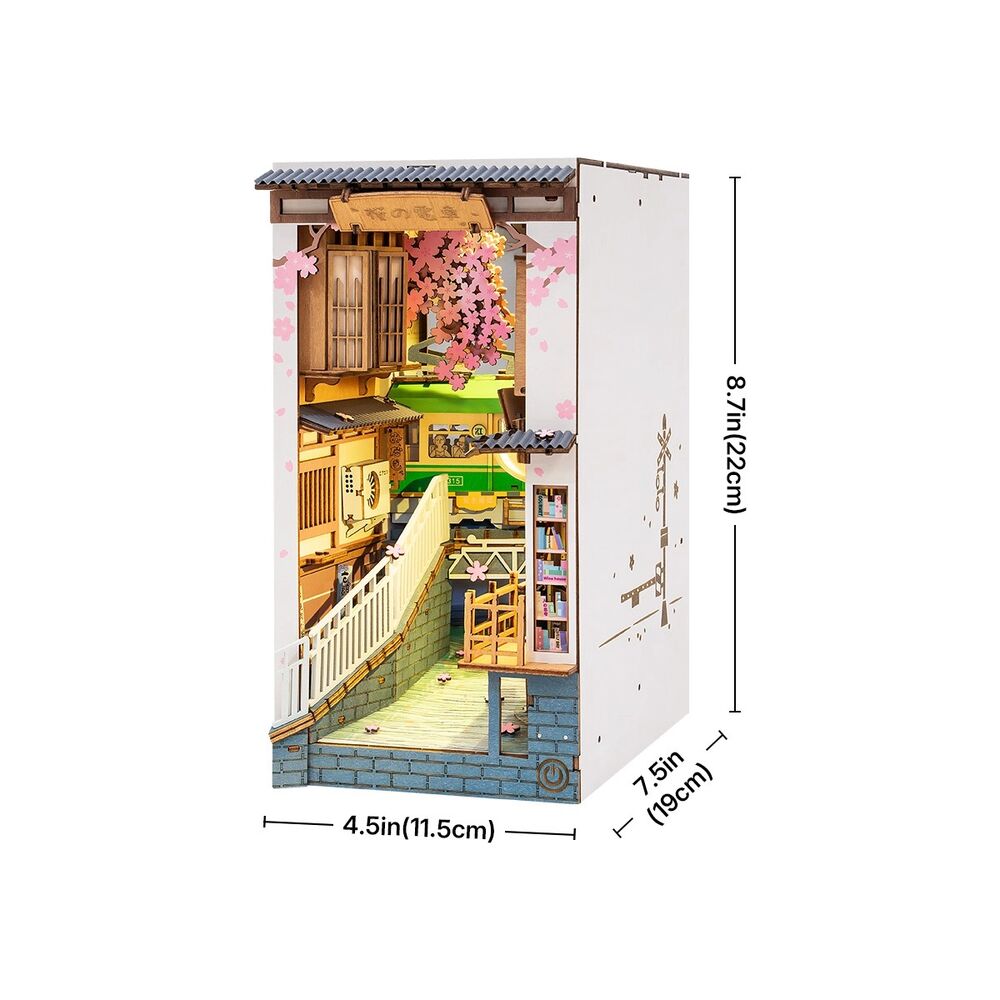 Rolife Wooden Model - DIY Miniature House Book Nook Sakura Densya