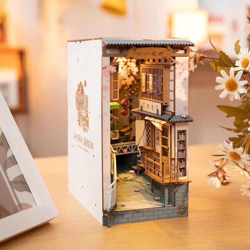 Rolife Wooden Model - DIY Miniature House Book Nook Sakura Densya