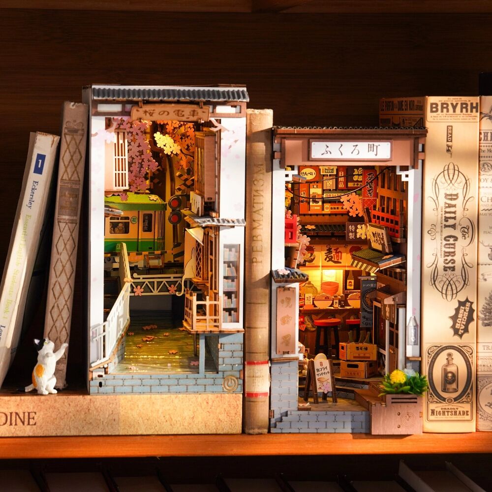 Rolife Wooden Model - DIY Miniature House Book Nook Sakura Densya