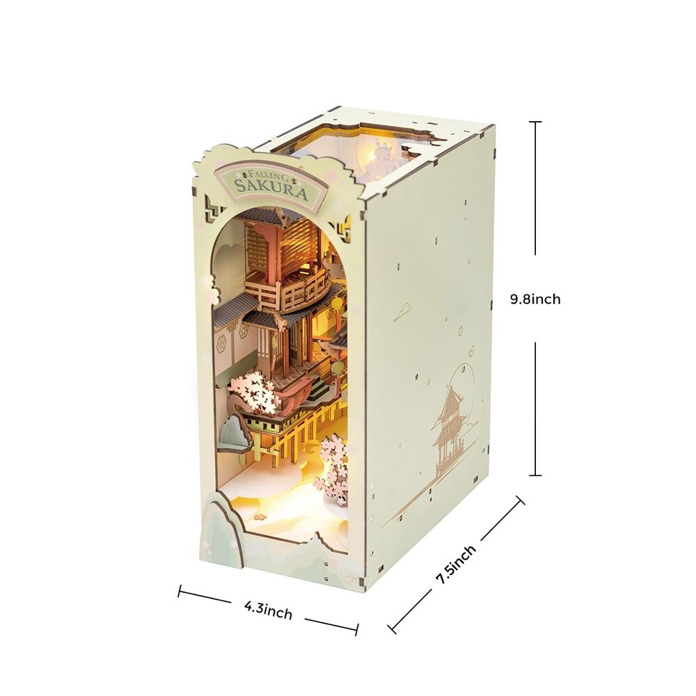 Rolife Wooden Model - DIY Miniature House Book Nook Falling Sakura
