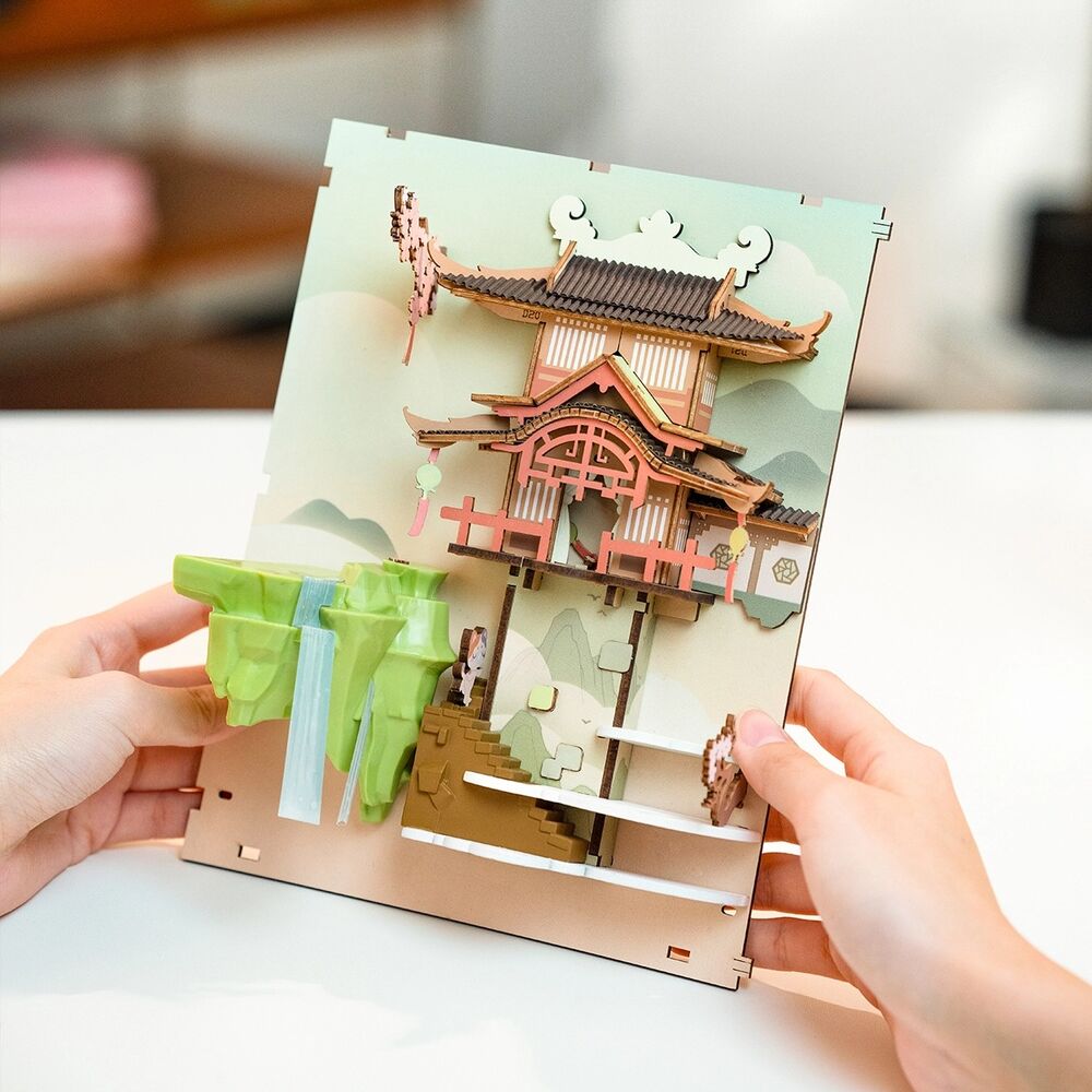 Rolife Wooden Model - DIY Miniature House Book Nook Falling Sakura
