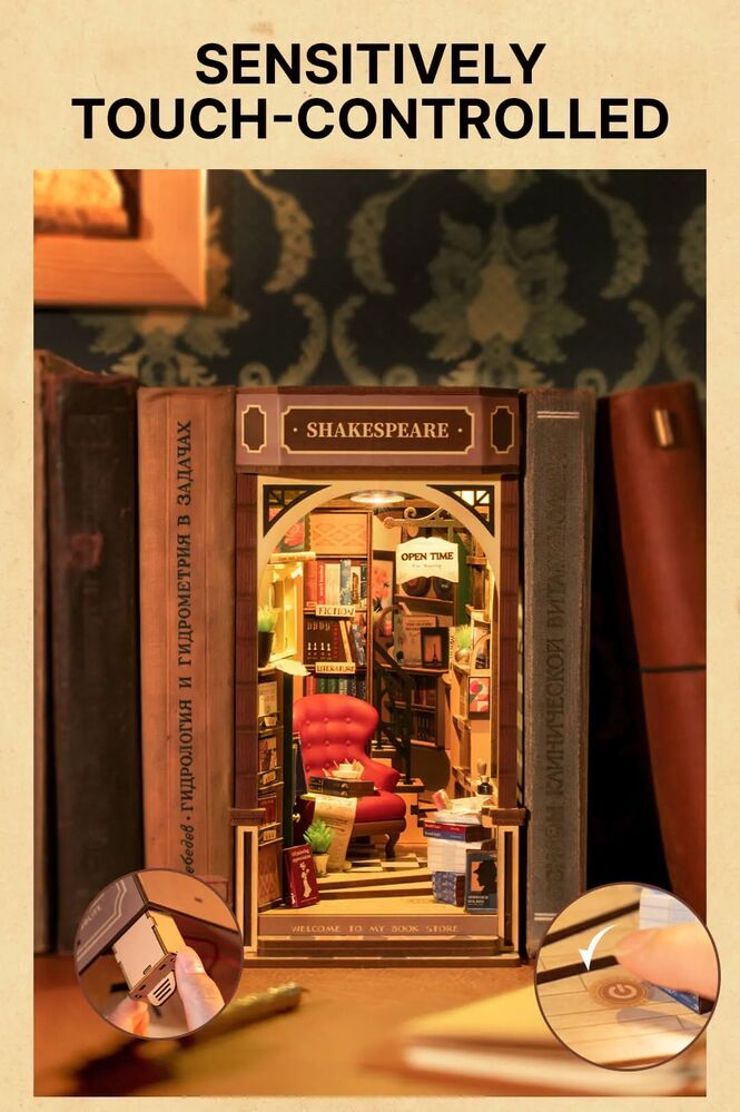 Rolife Wooden Model - DIY Miniature House Book Nook Bookstore