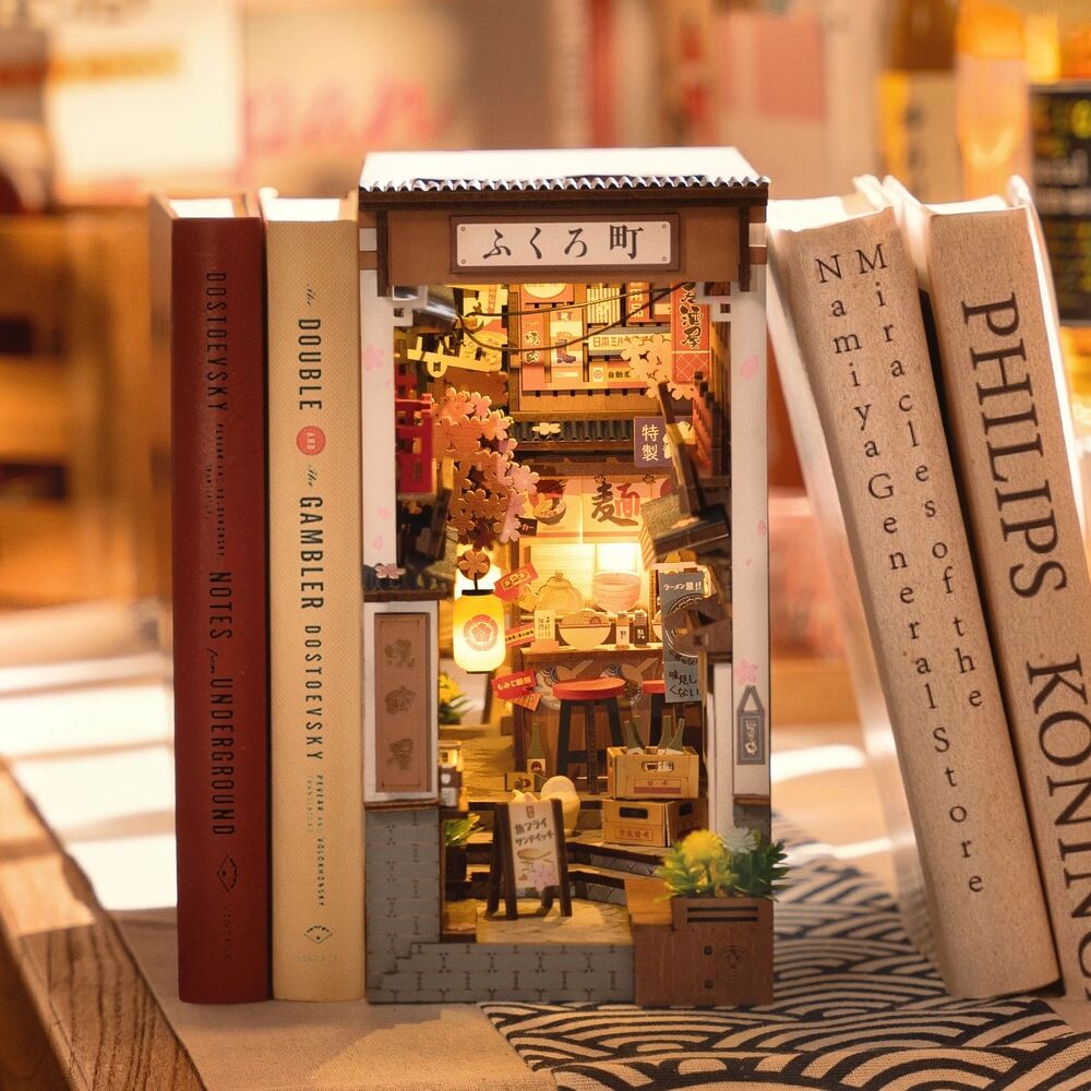 Rolife Wooden Model - DIY Miniature House Book Nook Sakura Wine Alley
