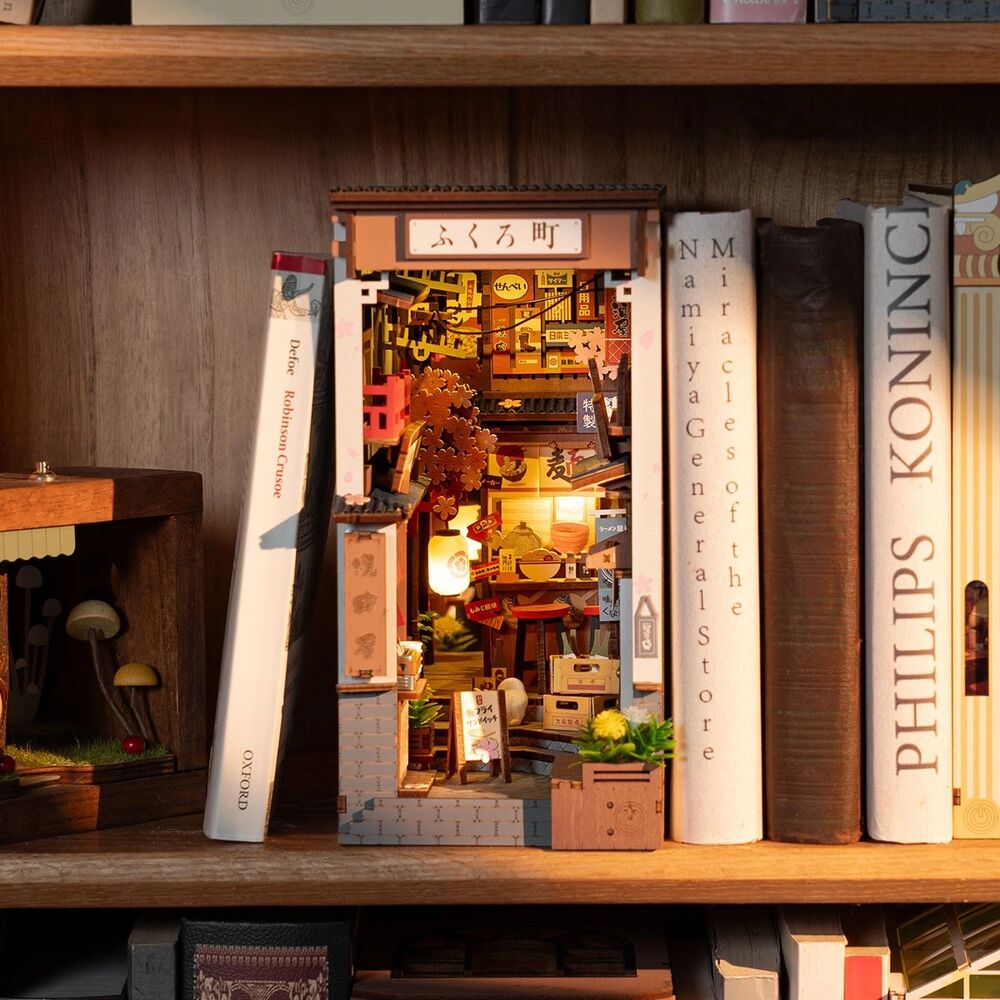 Rolife Wooden Model - DIY Miniature House Book Nook Sakura Wine Alley