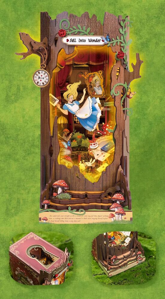 Rolife Wooden Model - DIY Miniature House Book Nook Fall Into Wonder