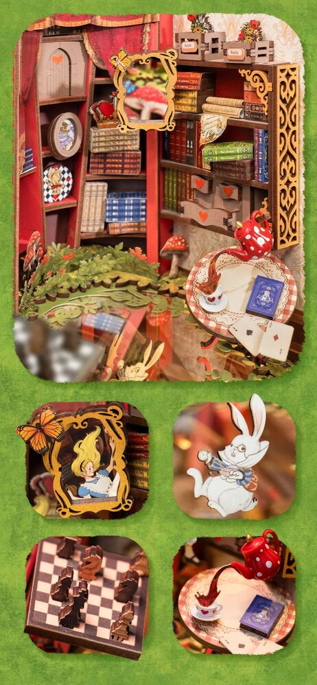 Rolife Wooden Model - DIY Miniature House Book Nook Fall Into Wonder