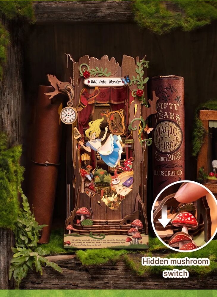 Rolife Wooden Model - DIY Miniature House Book Nook Fall Into Wonder
