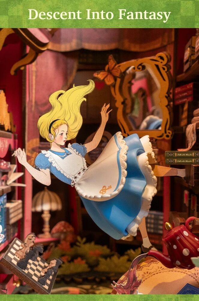 Rolife Wooden Model - DIY Miniature House Book Nook Fall Into Wonder