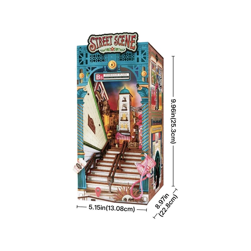 Rolife Wooden Model - DIY Miniature House Book Nook Street Scene