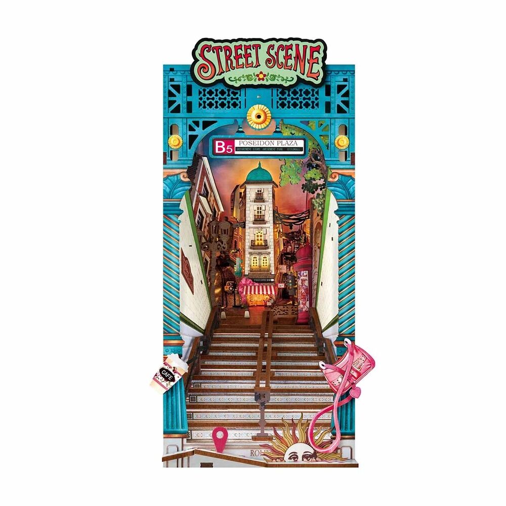 Rolife Wooden Model - DIY Miniature House Book Nook Street Scene