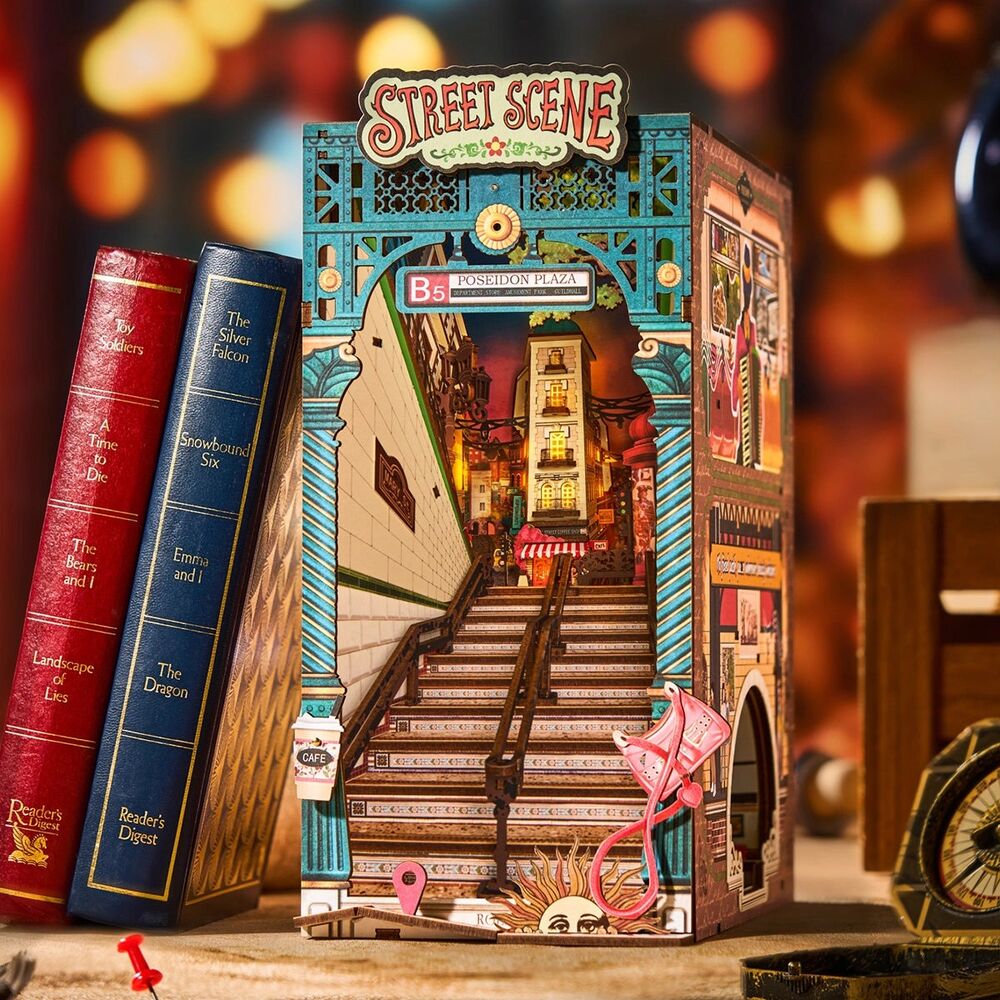 Rolife Wooden Model - DIY Miniature House Book Nook Street Scene