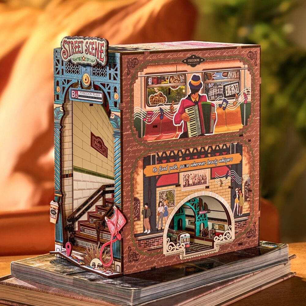 Rolife Wooden Model - DIY Miniature House Book Nook Street Scene