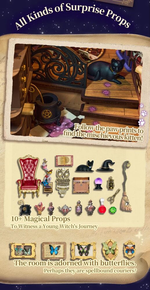 Rolife Wooden Model - DIY Miniature House Book Nook Magic Fantasy Corner