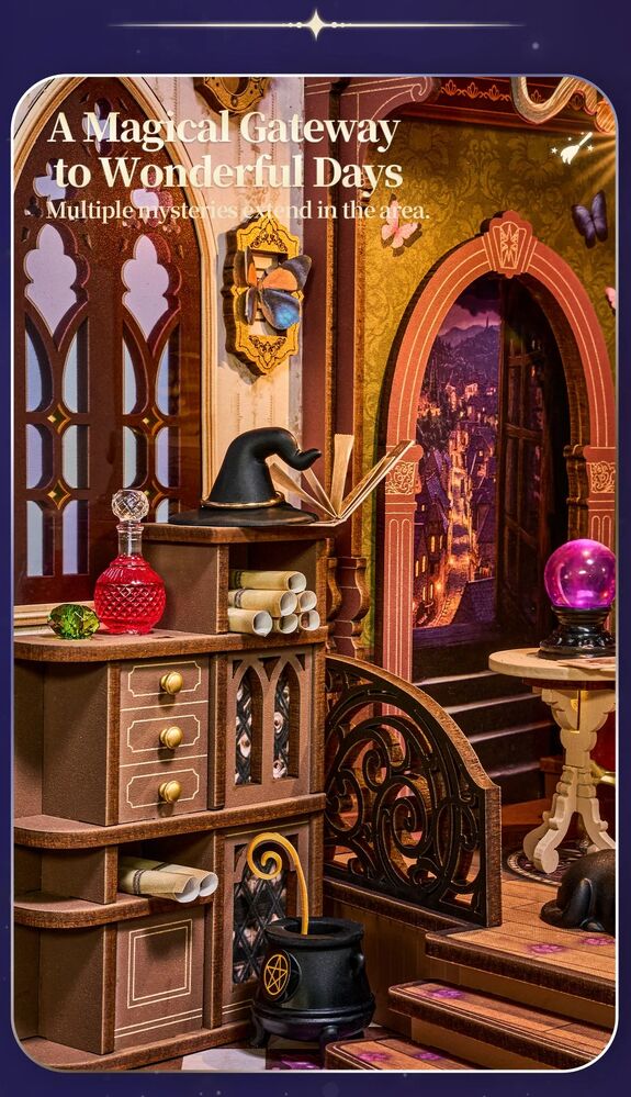 Rolife Wooden Model - DIY Miniature House Book Nook Magic Fantasy Corner