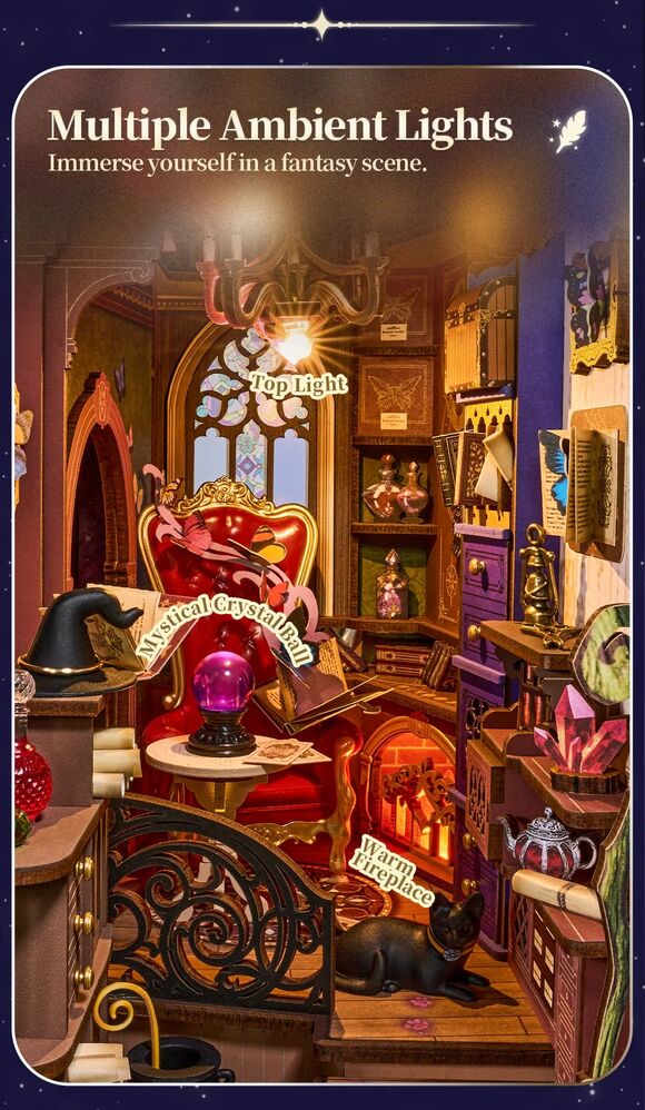 Rolife Wooden Model - DIY Miniature House Book Nook Magic Fantasy Corner