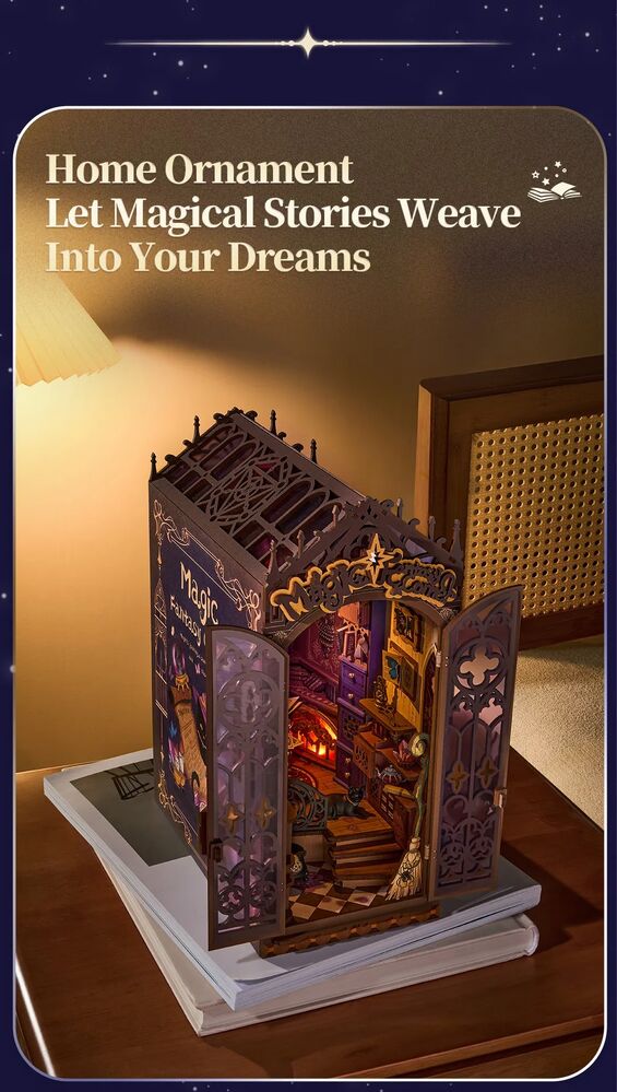 Rolife Wooden Model - DIY Miniature House Book Nook Magic Fantasy Corner