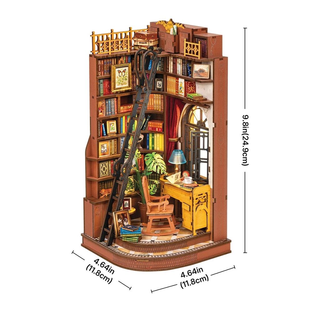 Rolife Wooden Model - DIY Miniature House Book Nook Silent Corner Study