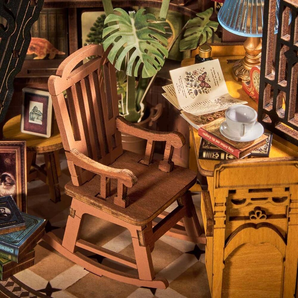 Rolife Wooden Model - DIY Miniature House Book Nook Silent Corner Study
