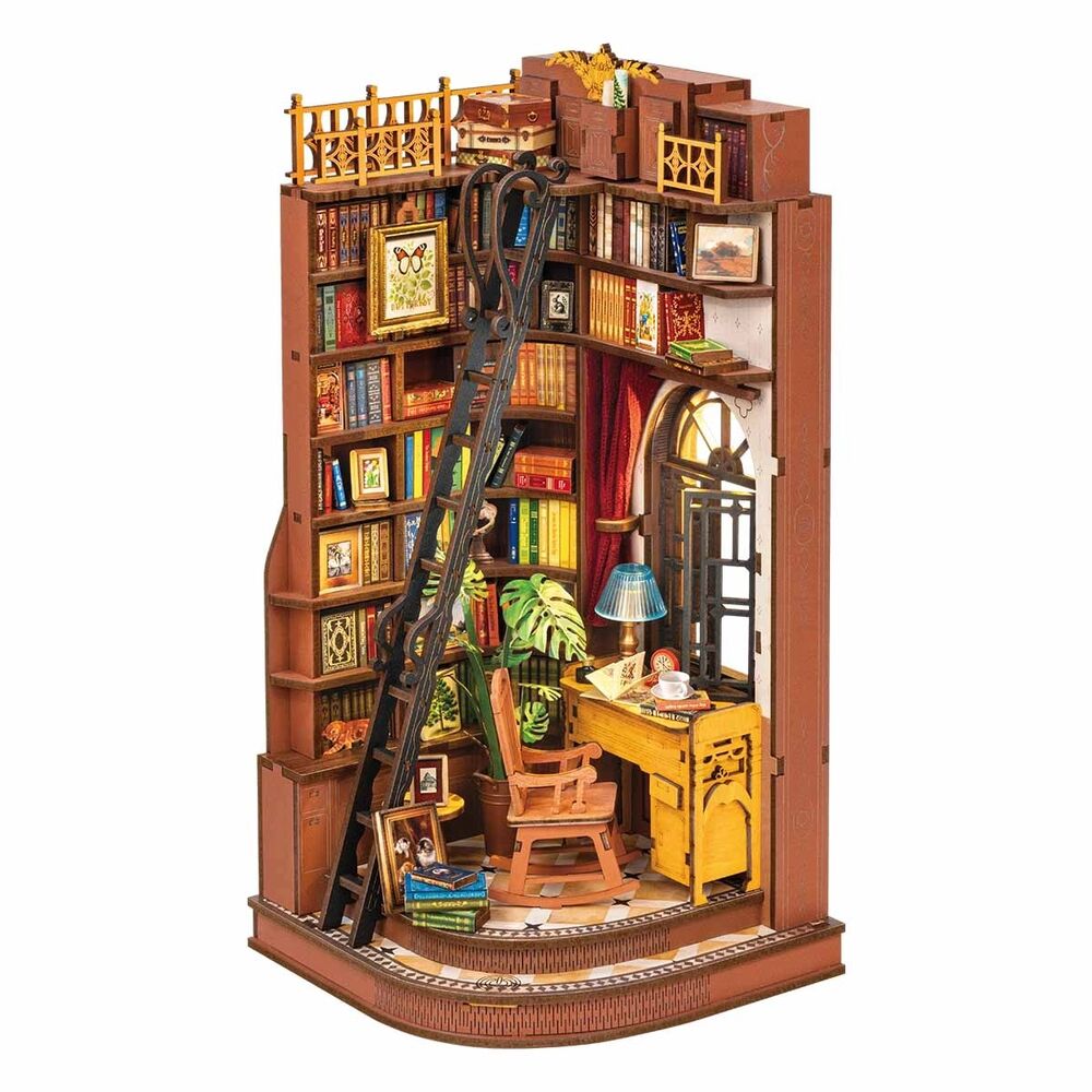 Rolife Wooden Model - DIY Miniature House Book Nook Silent Corner Study