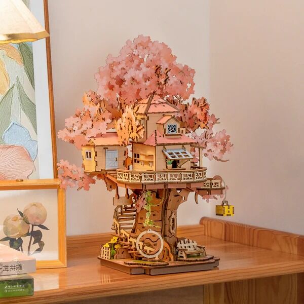 Rolife Wooden Model - DIY 3D Wooden Puzzle Sakura Tree House