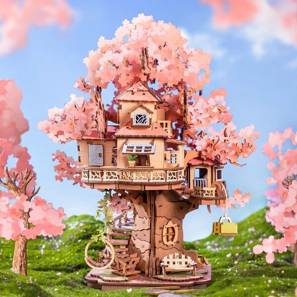 Rolife Wooden Model - DIY 3D Wooden Puzzle Sakura Tree House