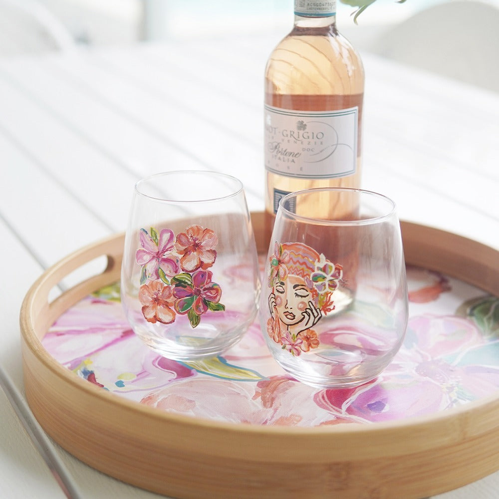 Splosh Talulah - Flowers Stemless Wine Glass