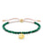 Thomas Sabo Charm Club - Cloverleaf with Green Stones Yellow Gold Bracelet