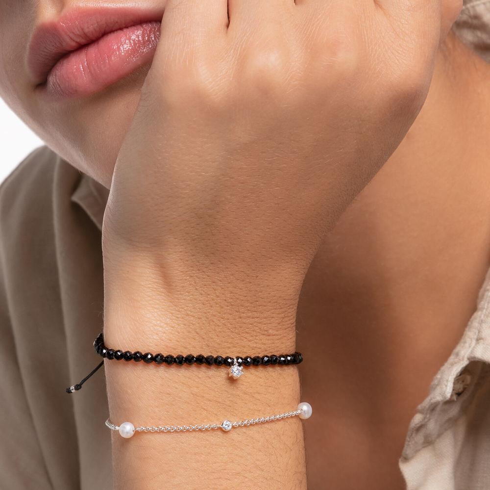 Thomas Sabo Charm Club - White Stone with Onyx Silver Bracelet